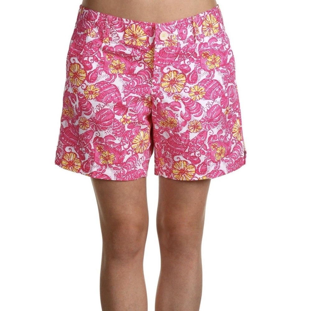 Lilly Pulitzer Grace Resort Chum Bucket Shorts Women's Size 2 White Pink